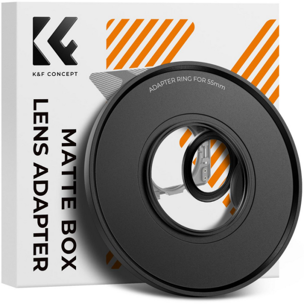 K&F 55mm Inel Adaptor Matte Box, Aluminiu Aviatic, Montare cu Surub, Rezistent la Coroziune