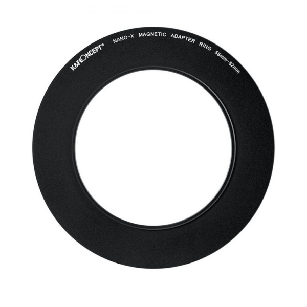 K&F Inel Adaptor Filtru Magnetic 58-82mm, Negru Mat, Grosime Rama 2.16mm, Aluminiu Aviatic, Compatibil Doar Filtre Magnetice