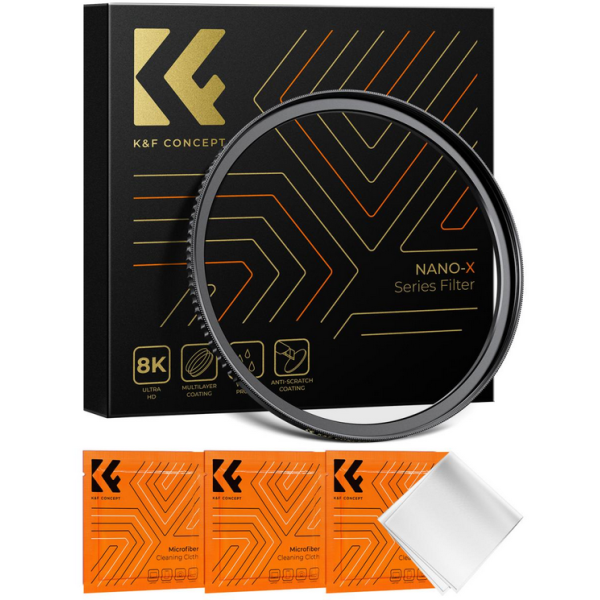 K&F Inel Adaptor Filtru Step-Up 58-82mm, Alama, Negru Mat, Grosime Cadru 2.9mm, 3 Carpe de Curatare