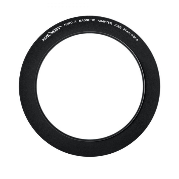 K&F Concept Inel Adaptor Filtru Magnetic 67-82mm, Negru Mat, Grosime Cadru 2.16mm, Aliaj Aluminiu Aviatic, Sistem Magnetic