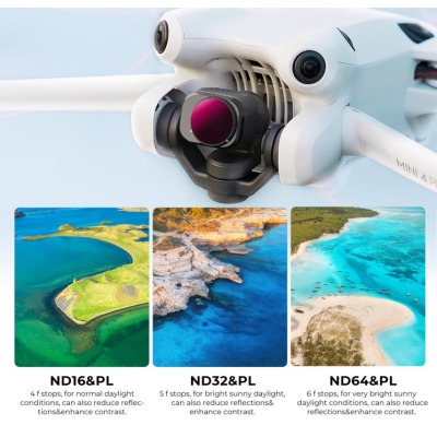 Avatar Shop|K&F Kit 6 Filtre pentru DJI Mini 4 Pro, CPL, ND4-PL pana la ND64-PL, Sticla Optica AGC, 28 Straturi Nano-Coating|K&F Concept