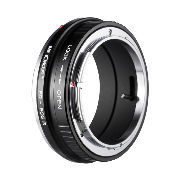 K&F Adaptor Obiective Canon FD la Canon EOS R, Constructie Alama si Aluminiu, Focalizare Manuala, Suport Focalizare Infinit