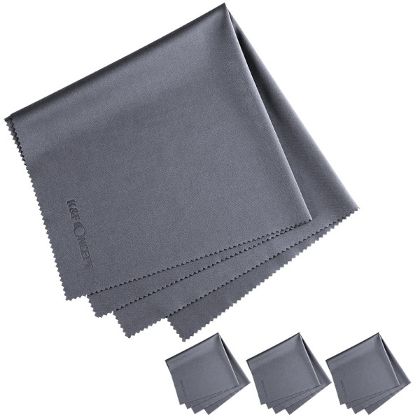 K&F Set Laveta Curatare pentru Electronice, Gri Inchis, 4 Bucati, 40.6x40.6cm, Microfibra
