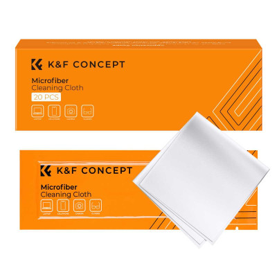 Avatar Shop|K&F Concept Kit Lavete Microfibra 15x15cm, Alb, 20 Bucati, Uscate, Ambalate in Vid|K&F Concept