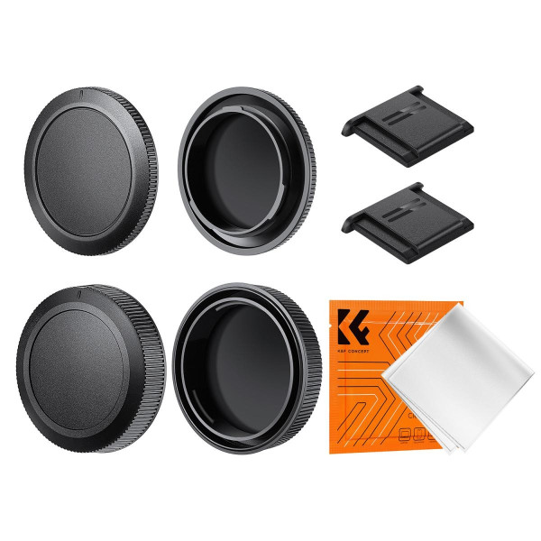 K&F Concept Set Capace Montura Canon RF, Body Cap x2, Lens Rear Cap x2, Hot Shoe Cap x2, Laveta Curatare, ABS