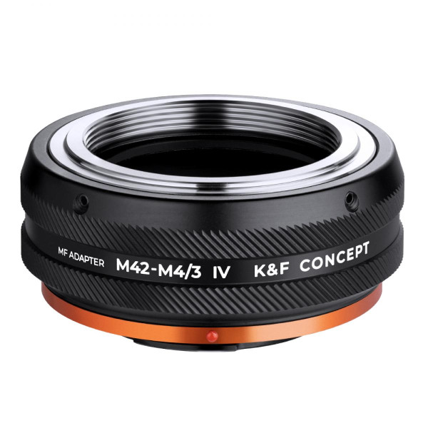 K&F Concept M10126 Inel Adaptor Obiectiv M42-M4/3 IV Pro, Precizie Inalta, Anti-Reflexie, Aliaj Aluminiu-Magneziu