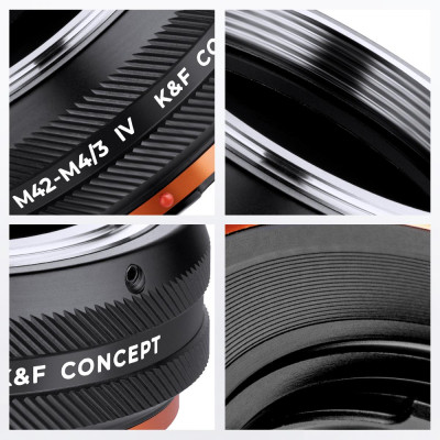 Avatar Shop|K&F Concept M10126 Inel Adaptor Obiectiv M42-M4/3 IV Pro, Precizie Inalta, Anti-Reflexie, Aliaj Aluminiu-Magneziu|K&F Concept