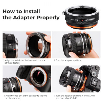 Avatar Shop|K&F Concept M12106 Adaptor Canon EF la Sony E, Aliaj Aluminiu-Magneziu, Control Manual, Focalizare la Infinit|K&F Concept