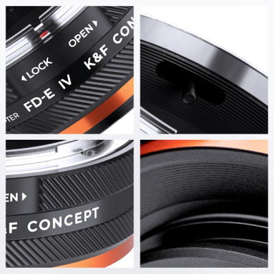 Avatar Shop|K&F Concept KF-M18106 Inel Adaptor Obiectiv, Canon FD/FL la Sony E, Anti-reflex, Aliaj Aluminiu-Magneziu, Focalizare Infinit|K&F Concept