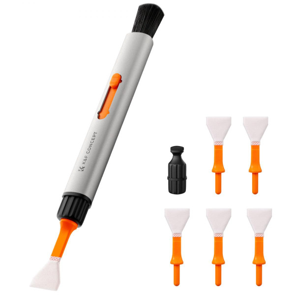 K&F Concept Set Creion Curatare Inlocuibil, Cap Silicon, Bat Curatare APS-C x6, Cap Carbon Suede x2, Perie Inclusa