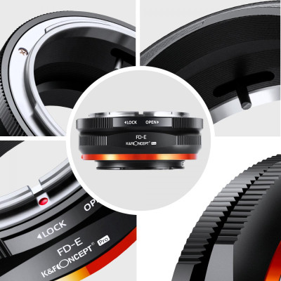 Avatar Shop|K&F Concept Adaptor Montura FD-E, Pentru Obiective Canon FD/FL, Compatibil Sony E-Mount, Constructie Metalica, Focalizare|K&F Concept