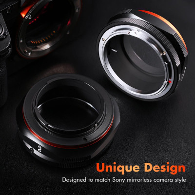 Avatar Shop|K&F Concept Adaptor Montura FD-E, Pentru Obiective Canon FD/FL, Compatibil Sony E-Mount, Constructie Metalica, Focalizare|K&F Concept