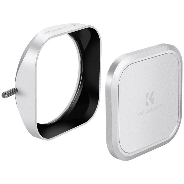 K&F Concept Parasolar si Capac Obiectiv Fujifilm X100, Aluminiu, Forma Patrata, Compatibil X100F/X100S/X100T/X100V/X100VI