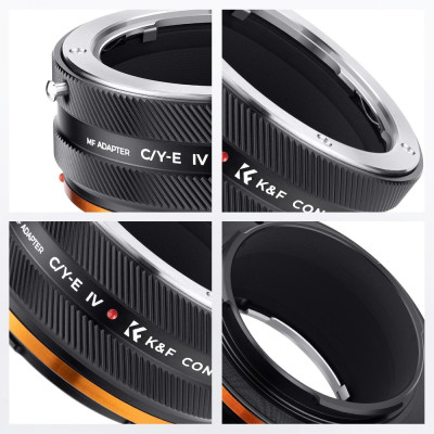 Avatar Shop|K&F Concept C/Y-E Adaptor Montura Obiectiv, Focus Manual, Contax/Yashica la Sony E-mount, Aliaj Cupru si Aluminiu, Finisaj Mat|K&F Concept