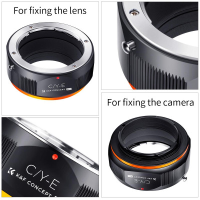 Avatar Shop|K&F Concept C/Y-NEX Adapter Montura Obiectiv, Focus Manual, Constructie Metalica, Compatibil Contax/Yashica, Montura Sony|K&F Concept