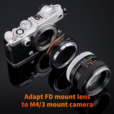 Avatar Shop|K&F Concept FD-M4/3 Adaptor Montura Obiectiv, Canon FD la Micro Four Thirds, Constructie Metalica, Focalizare Manuala|K&F Concept