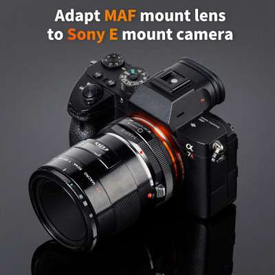 Avatar Shop|K&F Concept MAF-NEX Adaptor Montura Obiectiv, Minolta AF la Sony NEX E-Mount, Metal, Focalizare Manuala, Fara Autofocus|K&F Concept