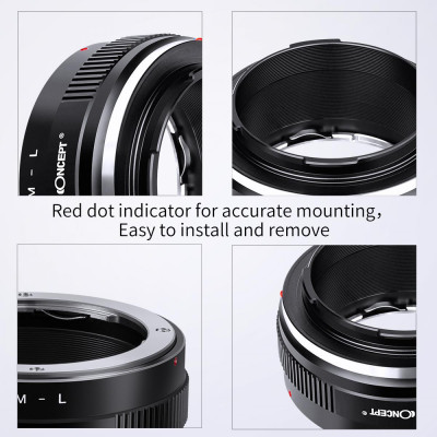 Avatar Shop|K&F Adaptor Montura Obiectiv OM-L, Pentru Obiective Olympus OM, Compatibil Camere L-Mount, Focalizare Manuala|K&F Concept