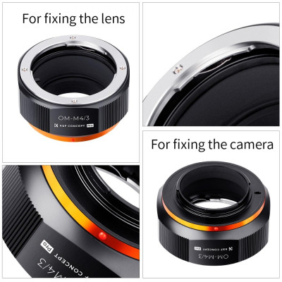 Avatar Shop|K&F Concept Adapter Montura OM-M4/3, Focalizare Manuala, Constructie Metalica, Marcaj Rosu Aliniere, Compatibil M4/3|K&F Concept