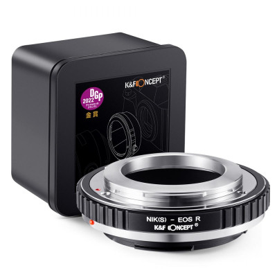 Avatar Shop|K&F Concept Adaptor Obiectiv NIK(S)-EOS R, Focalizare Manuala, Tratament Anti-reflexie, Montura Nikon S, Montura Canon EOS R|K&F Concept
