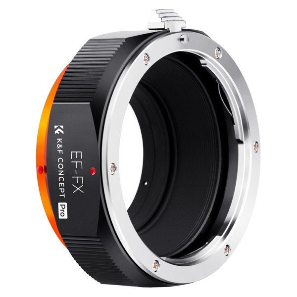 K&F M12115 Adaptor Montura Obiectiv, EOS-FX, Canon EF/EF-S la Fuji FX, Constructie Metalica, Focalizare Manuala, Punct Rosu de