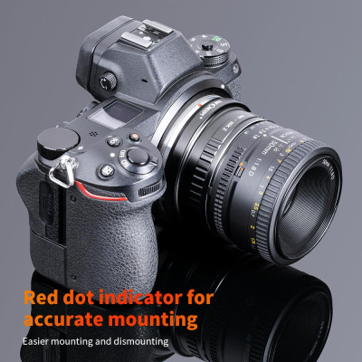 Avatar Shop|K&F Concept Adaptor Obiective Nikon AI/AI-S la Nikon Z, Montura Nikon F, Material Cupru, Focalizare Manuala, Focus la Infinit|K&F Concept