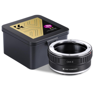 Avatar Shop|K&F Concept Adaptor Obiectiv Olympus OM la Sony E, Constructie din Alama si Aluminiu, Focalizare Manuala, Focus la Infinit|K&F Concept