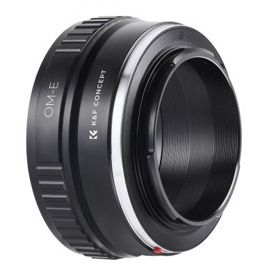 Avatar Shop|K&F Concept Adaptor Obiectiv Olympus OM la Sony E, Constructie din Alama si Aluminiu, Focalizare Manuala, Focus la Infinit|K&F Concept