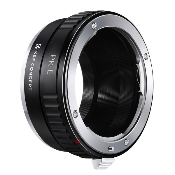 K&F Concept Adaptor Montura Pentax K la Sony E, Constructie Alama si Aluminiu, Focalizare Manuala, Focus la Infinit