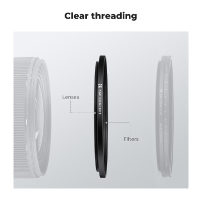 Avatar Shop|K&F Concept Inel Adaptor Step Up 43-46mm, Aluminiu Aircraft-Grade, Rezistent la Coroziune, Set 2 Bucati, Include Laveta Curatare|K&F Concept