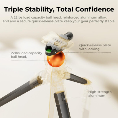 Avatar Shop|K&F tripod A305A1+BH-40, Trepied foto cu cap bila|K&F Concept