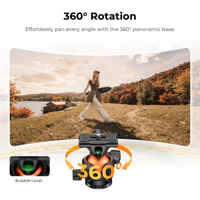 Avatar Shop|K&F tripod A305A1+BH-40, Trepied foto cu cap bila|K&F Concept