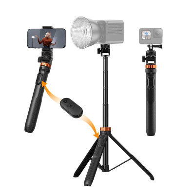K&F 175cm Selfie Stick Tripod cu Telecomanda Detasabila, Inaltime 33-175cm, Incarcare...