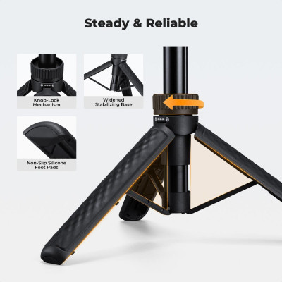 Avatar Shop|K&F 65cm Stativ Desktop si Selfie Stick, Cap Bila 360°, Extensie 24cm-65cm, Greutate 175g, Filet 1/4 inch, Montura Cold Shoe|K&F Concept