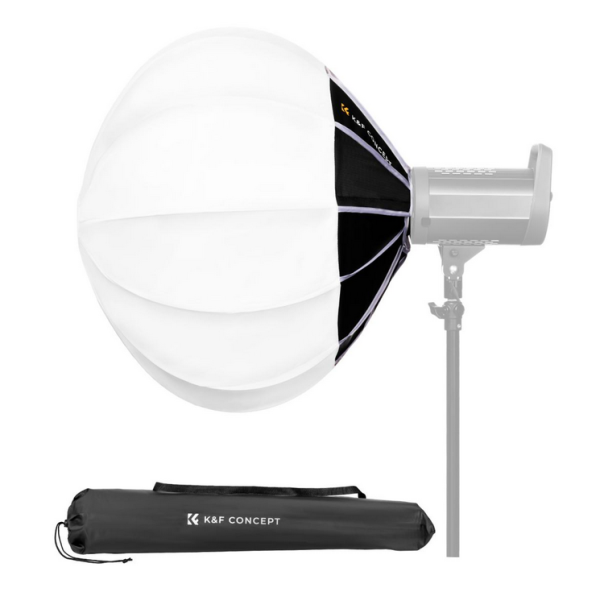 K&F 65CM Softbox Lantern, Lumina Difuza 360°, Unghi Fascicul 270°, Montura Bowens, Pliabil Rapid, Husa de Transport