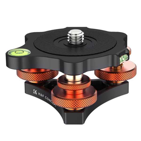 K&F Nivela pentru Cap Trepied, Aluminiu Aeronautic CNC, Unghi Ajustare +/-5°, Capacitate 15kg, Greutate 0.2kg