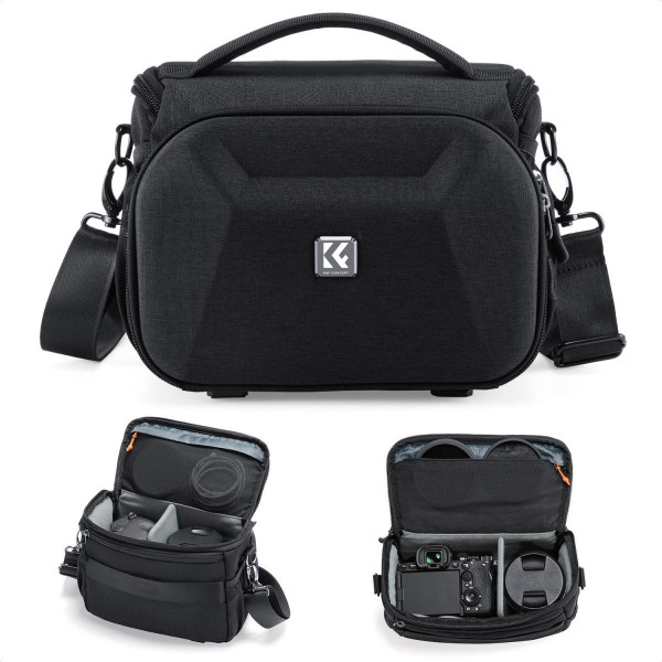 K&F Concept Geanta Foto Sling, Marime M, Rezistenta la Apa, Carcasa Rigida EVA, Suport Trepied, 764g