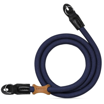 Avatar Shop|K&F Concept Curea Foto Urban Wander 05 Deep Blue, Pentru DSLR si SLR, Nailon Premium, Piele Naturala, Inele Otel Inoxidabil|K&F Concept