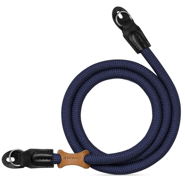 K&F Concept Curea Foto Urban Wander 05 Deep Blue, Pentru DSLR si SLR, Nailon Premium, Piele Naturala, Inele Otel Inoxidabil