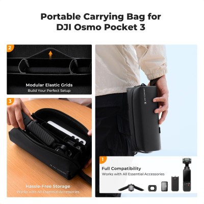 Avatar Shop|K&F Geanta de Transport pentru DJI Osmo Pocket 3, Compartimente Dedicate, Rezistenta la Apa, Protectie Anti-Praf si Socuri|K&F Concept