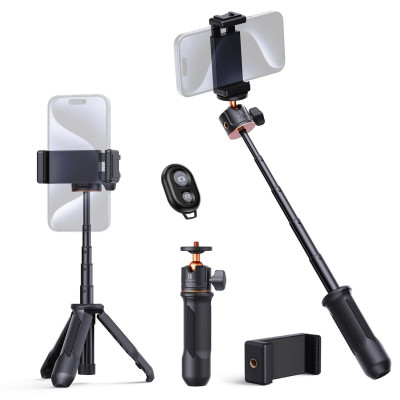 Avatar Shop|K&F MS02 Trepied Telefon, Inaltime 34cm, Cap Sferic 360 Grade, Telecomanda Bluetooth, Sarcina 2kg, Greutate 97g|K&F Concept