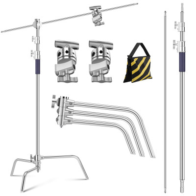 K&F Concept Stativ C-Type Magic Leg 3.3m, Otel Inoxidabil, Bara Transversala 126cm,...