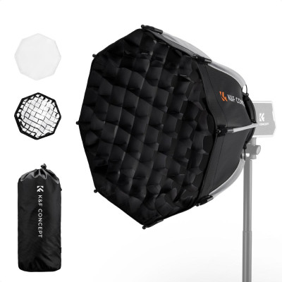 K&F Concept Softbox Octogonal 40cm, Montura Mini Bowens, Greutate 380g, 8 Coaste,...