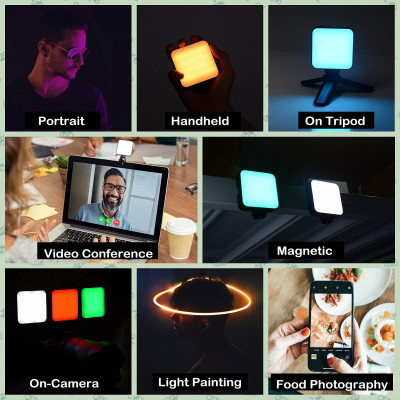 Avatar Shop|K&F Concept Lampa LED Mini Fill Light, 6W, Full-Color RGB, CRI 95, 3200K-6500K, Baterie 2000mAh|K&F Concept