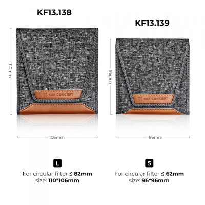 Avatar Shop|K&F Concept Husa Filtre 96x96mm, 3 Buzunare, Compatibila cu Filtre Circulare pana la 62mm|K&F Concept