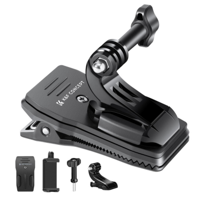 Avatar Shop|K&F Concept Clema Suport Rucsac, Rotatie 360 Grade, Deschidere 4cm, Compatibil GoPro si DJI Osmo, Clema Telefon 65-102mm|K&F Concept