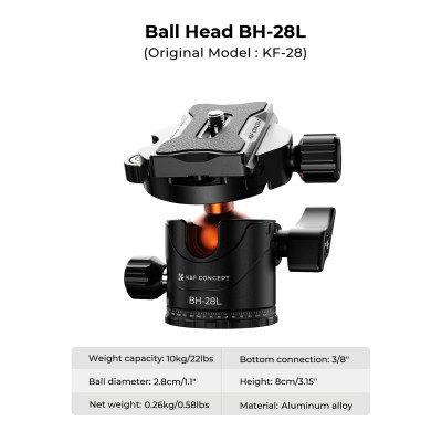 Avatar Shop|K&F Concept Trepied Monopod DSLR Aluminiu, Cap Bila 360 Grade, Tub 25mm, Capacitate 10kg, Pliabil la 18.1 Inch|K&F Concept