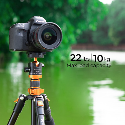 Avatar Shop|K&F Concept Trepied Monopod DSLR Aluminiu, Cap Bila 360 Grade, Tub 25mm, Capacitate 10kg, Pliabil la 18.1 Inch|K&F Concept