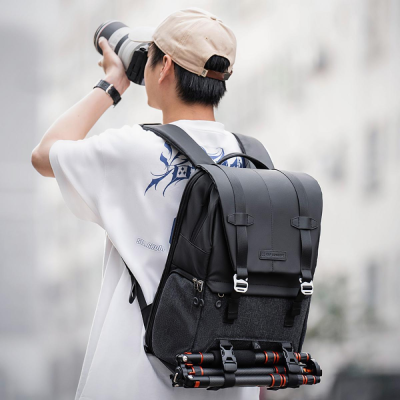 Avatar Shop|K&F Concept Beta Backpack Rucsac Foto 20L, Capacitate 1 Camera + 4 Obiective, Compartiment Laptop 15.6 Inch, Negru + Gri Inchis|K&F Concept