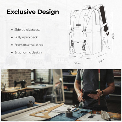 Avatar Shop|K&F Concept Beta Backpack Rucsac Foto 20L, Compartiment Laptop 15.6 Inch, Nylon 900D, Husa de Ploaie, Albastru si Negru|K&F Concept